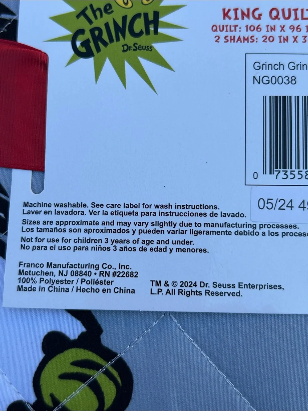 The Grinch Quilt & Shams Set